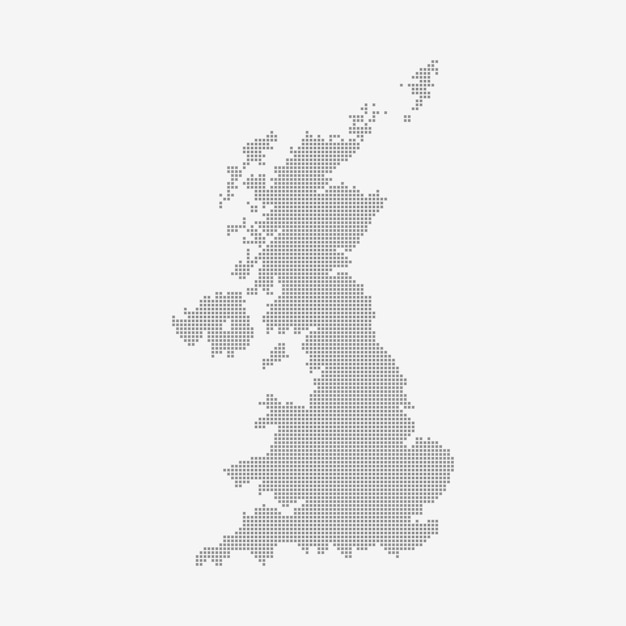 The United Kingdom map made from dot pattern, halftone England map