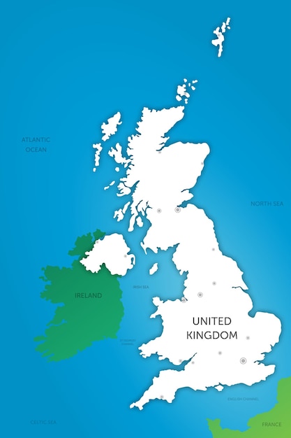 ベクトル イギリス地図の切り紙