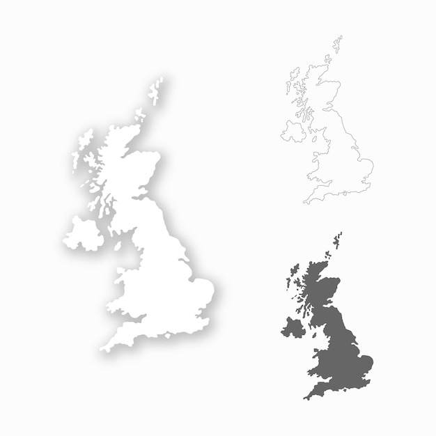 Vector united kingdom map set for design easy to edit