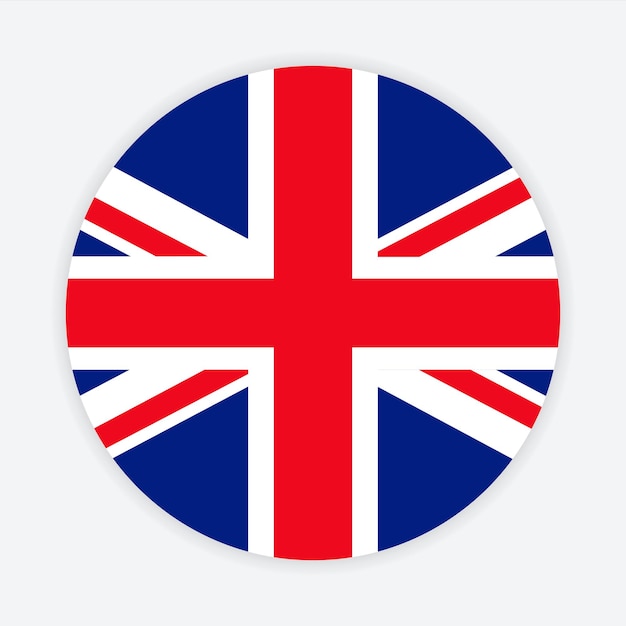 イギリス 丸い旗のベクトルアイコンのデザイン イギリス円の旗