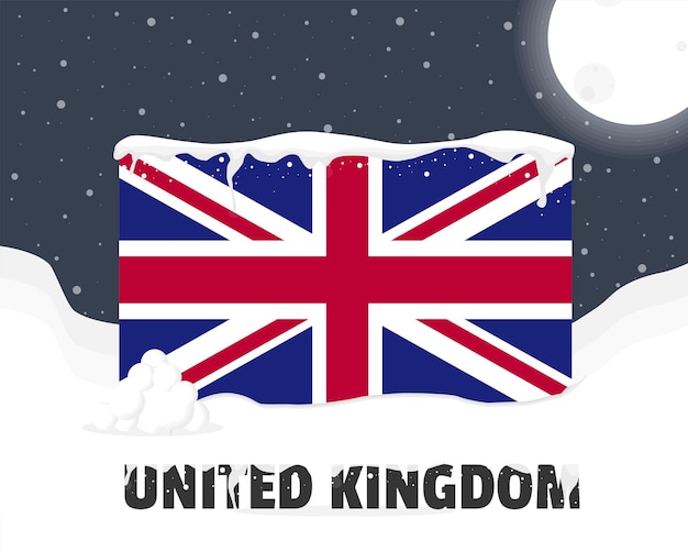 United Kingdom snowy weather concept cold weather and snowfall weather forecast winter banner idea