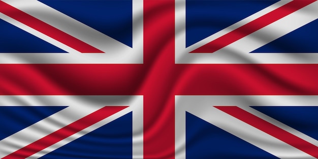 united kingdom UK 3d wave flag vector illustration