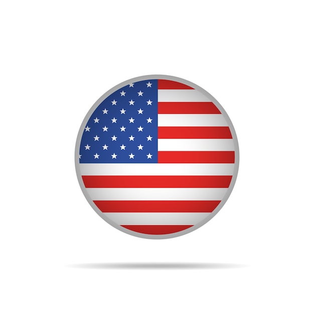 United state of america flag on button