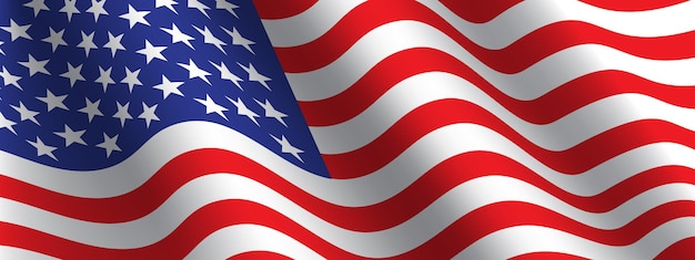 Vector united state of america flag wave