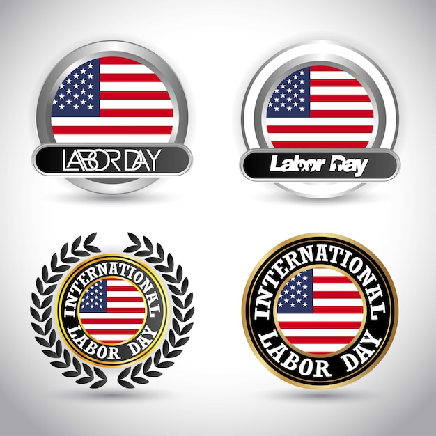 United state of america flag with labour day design vector