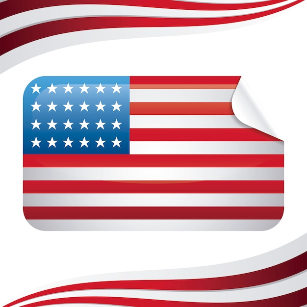 United state of american flag in rectangle shape