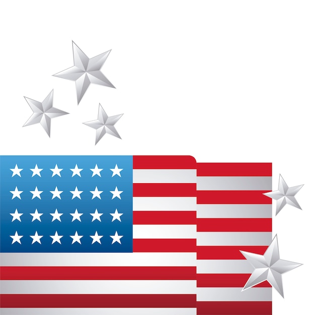 United state of american flag with stars decoration