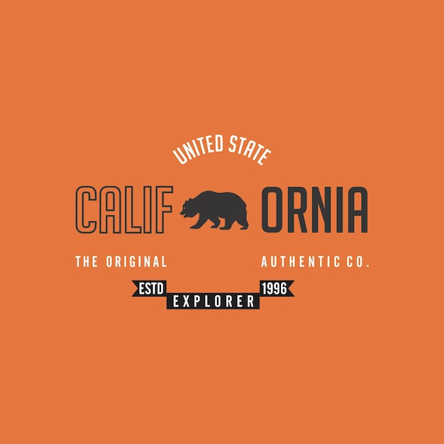 united state california the original explorermodern and stylish typography design graphic vector d