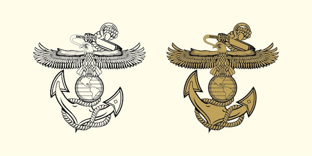 United state marine corps eagle globe and anchor ega design illustration