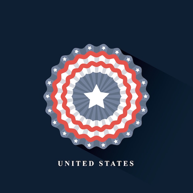 Vettore carta degli stati uniti d'america con oggetti decorativi
