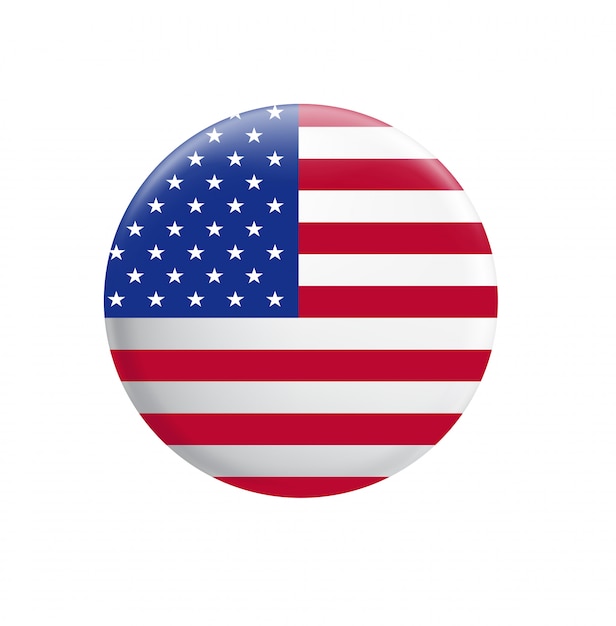 United States of America flag. USA flag button