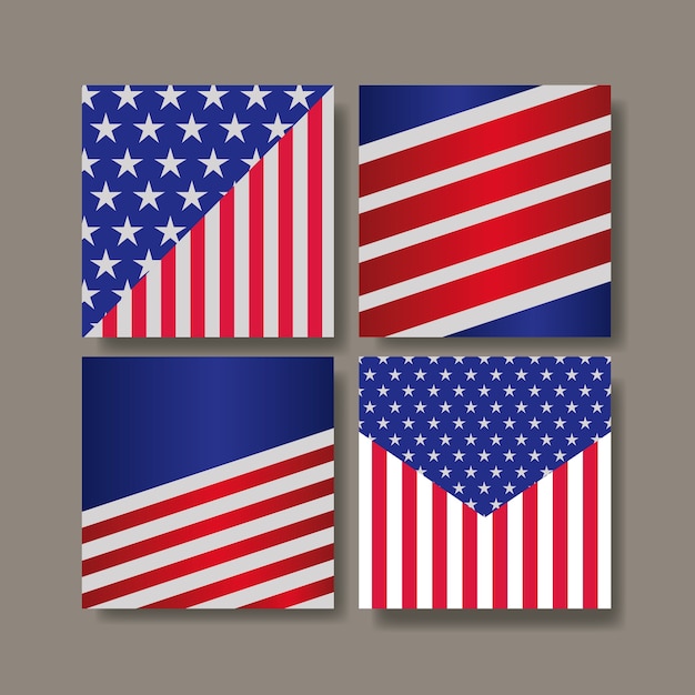 Vector united states of america flags