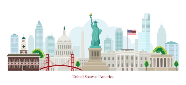 Vector united states of america landmarks