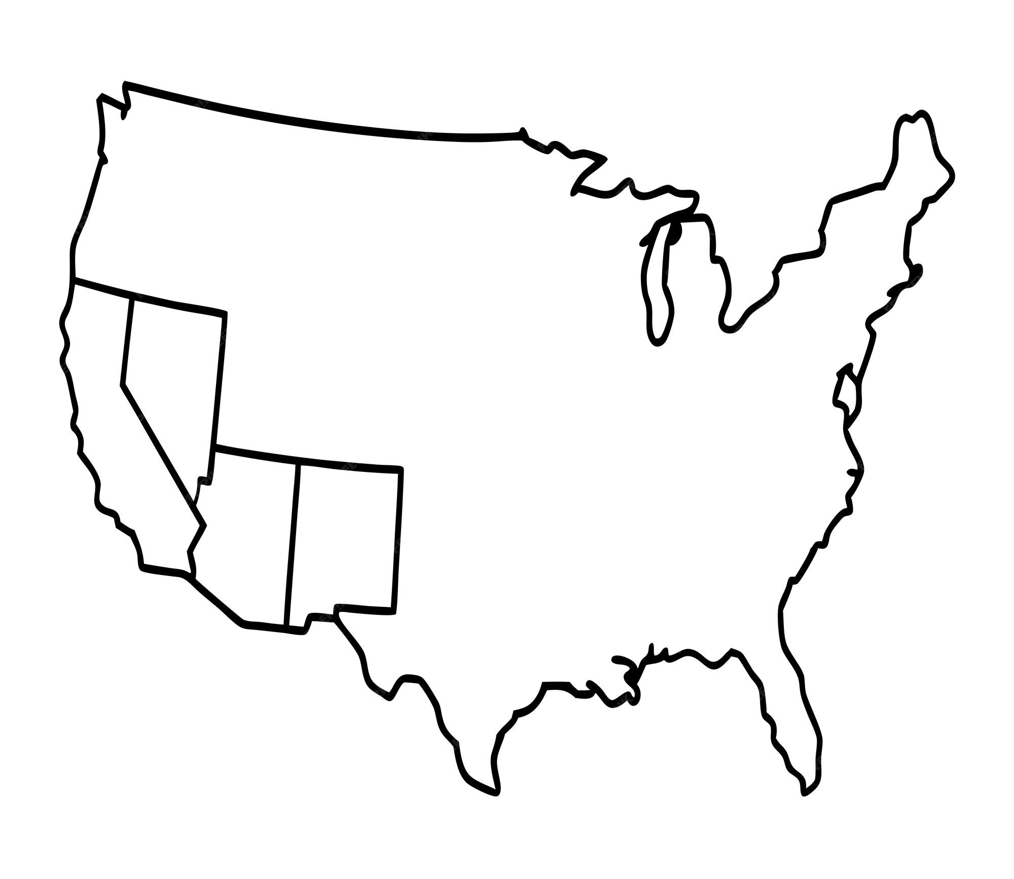 United States Of America Map coloring page With Province Line Style USA