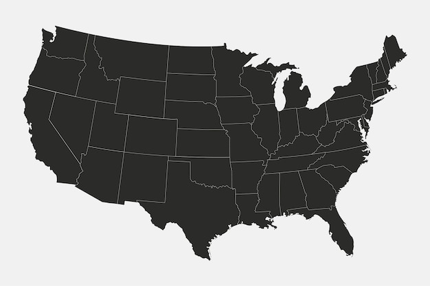 Vettore mappa degli stati uniti d'america