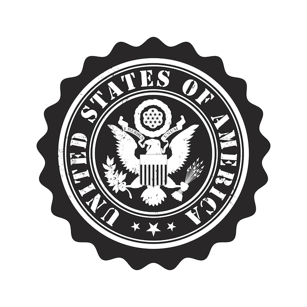 United states of america rubber stamp. vector illustration.