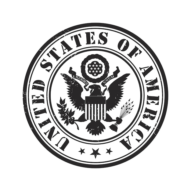 United states of america rubber stamp. vector illustration.