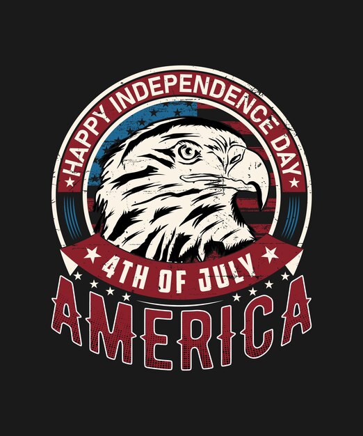 Stati uniti d'america 4 luglio giorno dell'indipendenza t shirt design vettore aquila calva