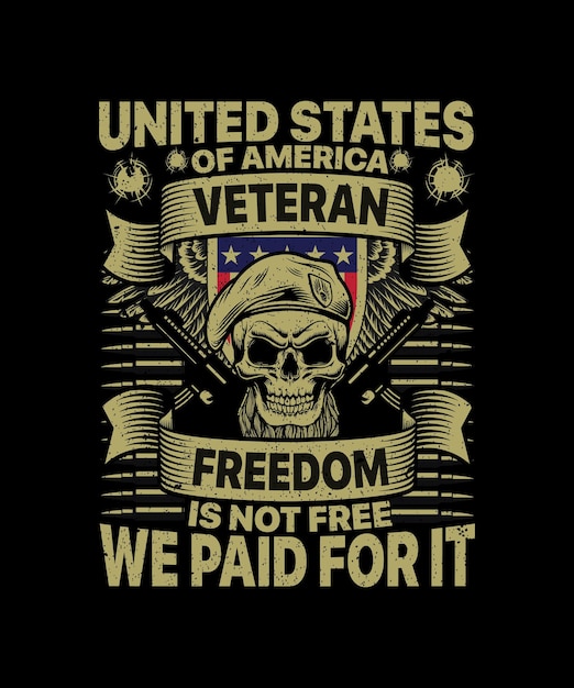 United States Of American Veteran day t shirt design premium vector