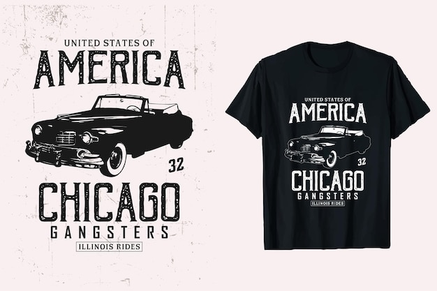 Vector united states of american vintage classic car vector tshirt design graphic old cars tshirt design