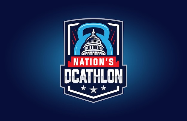 Vector united states capitol building with usa nation decathlon logo design.