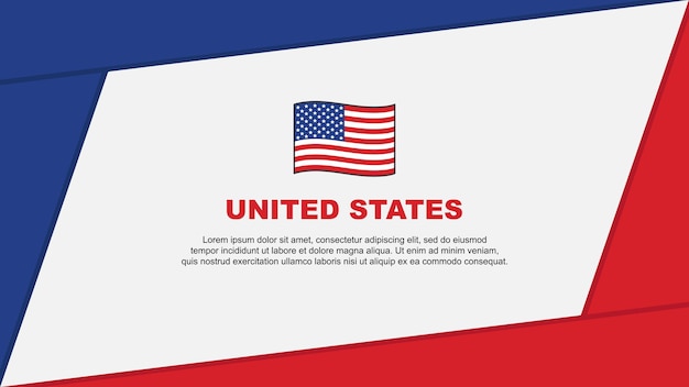 Флаг США Абстрактный Фон Дизайн Шаблона День Независимости США Баннер Мультфильм Векторные Иллюстрации Баннер США