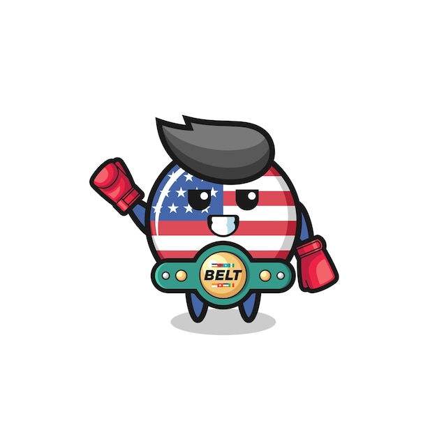 United states flag boxer mascot character