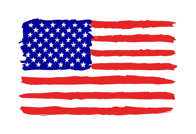 United states flag in grunge style.