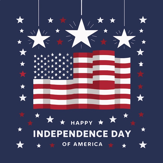 Vector united states flag independence day celebration template