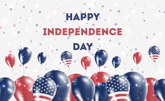 Vector united states independence day patriotic design. balloons in american national colors. happy independence day vector greeting card.