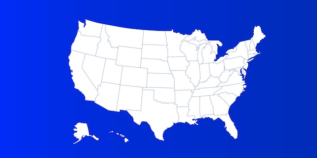 United States map blue background