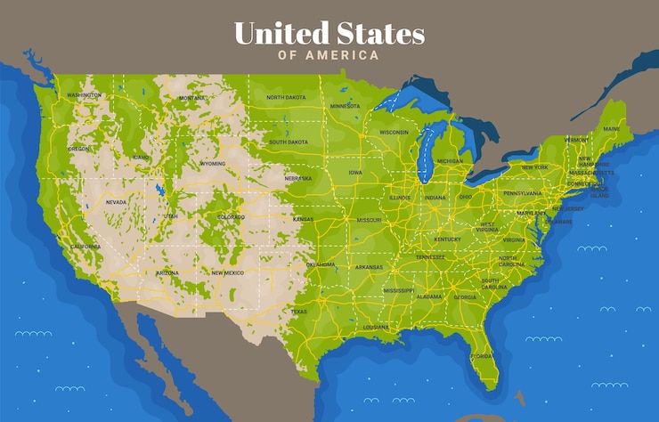 Vector united states map