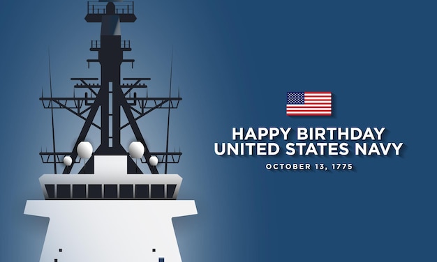 벡터 미국 해군 생일 배경 디자인