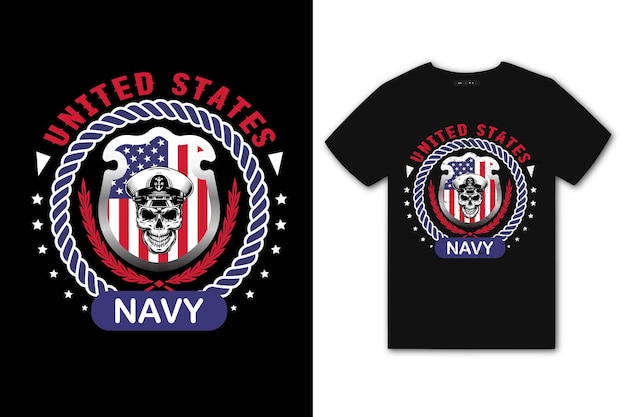 Vettore design della maglietta della marina degli stati uniti
