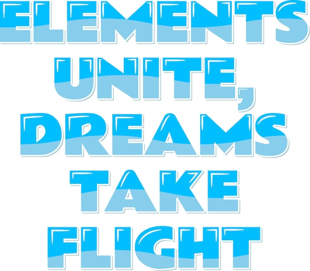 Uniting Elements Lettering Vector