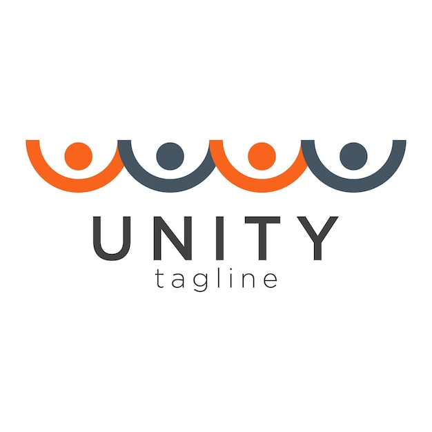 Шаблон красочного дизайна логотипа Unity