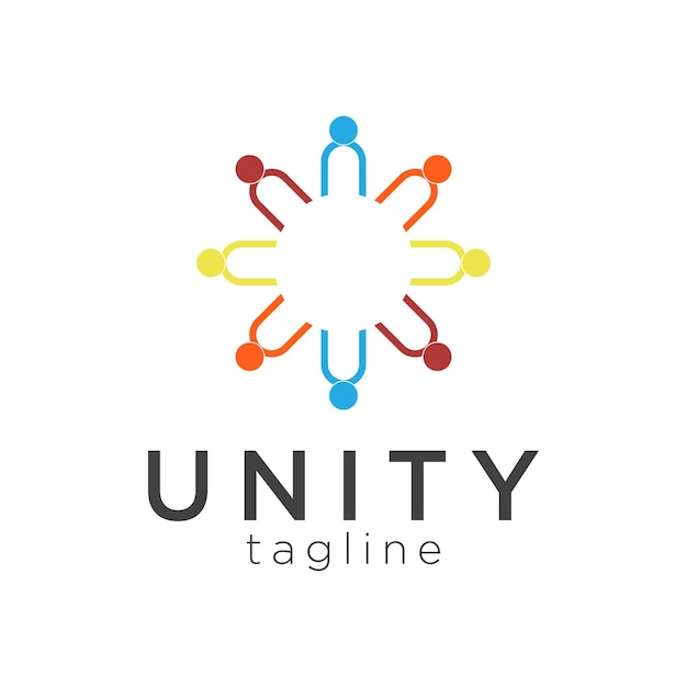 Вектор Шаблон красочного дизайна логотипа unity