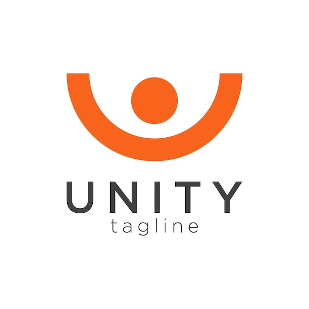 Modello di progettazione del logo colorato di unity