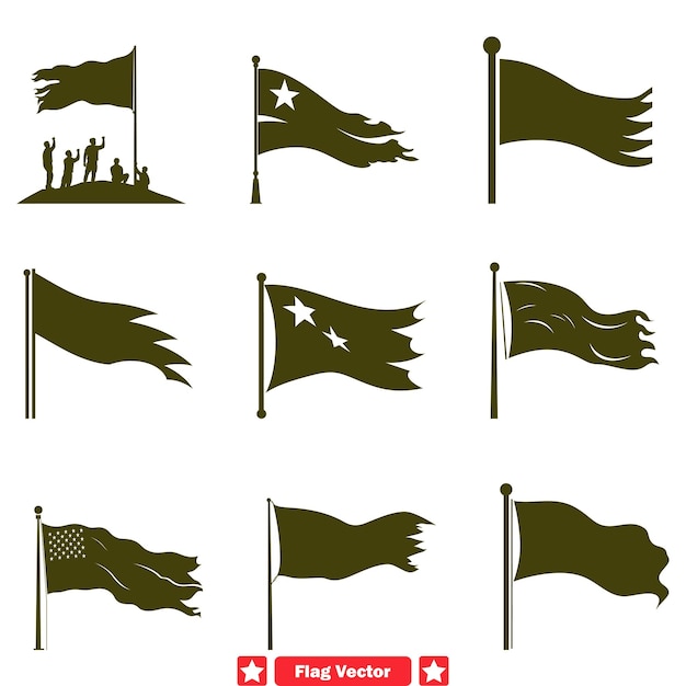 Vector unity in diversity inspiring vector silhouettes of flags harmonizing cultural identity