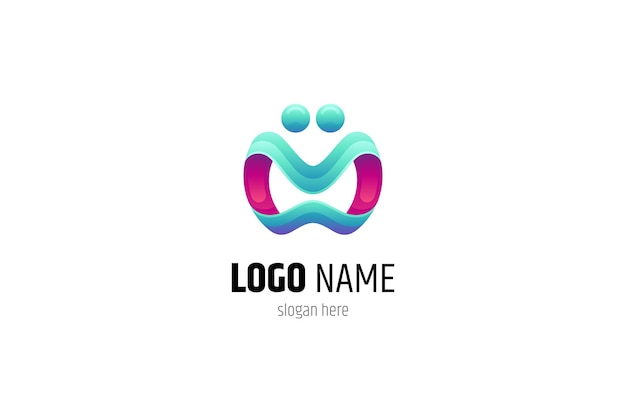 Unity logo design 3d colorful gradient