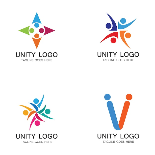 Unity people care logo icon vector template