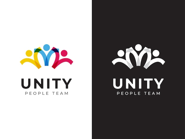 Premium Vector | Unity people team work logo design concept