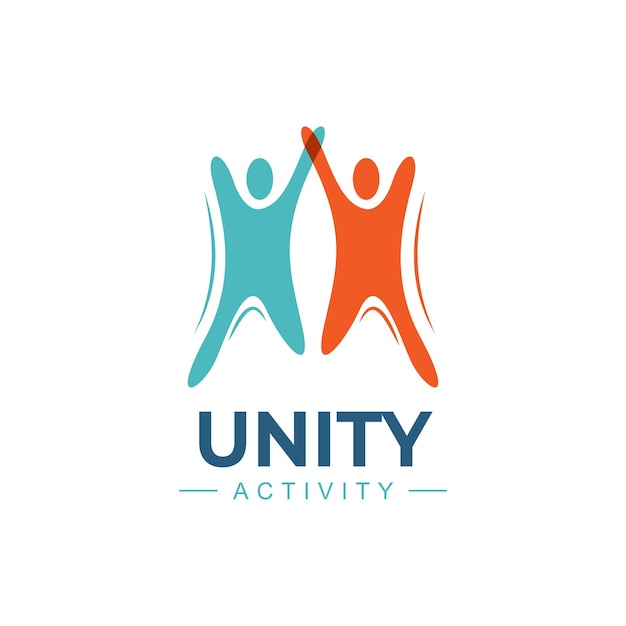 Concetto di design del logo del lavoro di squadra delle persone di unità
