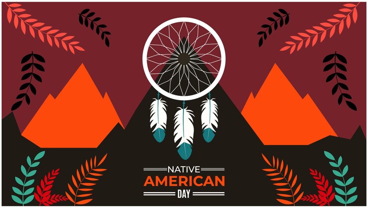 Vector unity in tradition native american day design templet