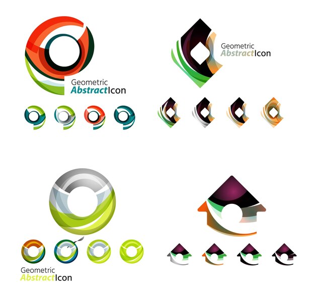 Universal abstract geometric shapes business emblems