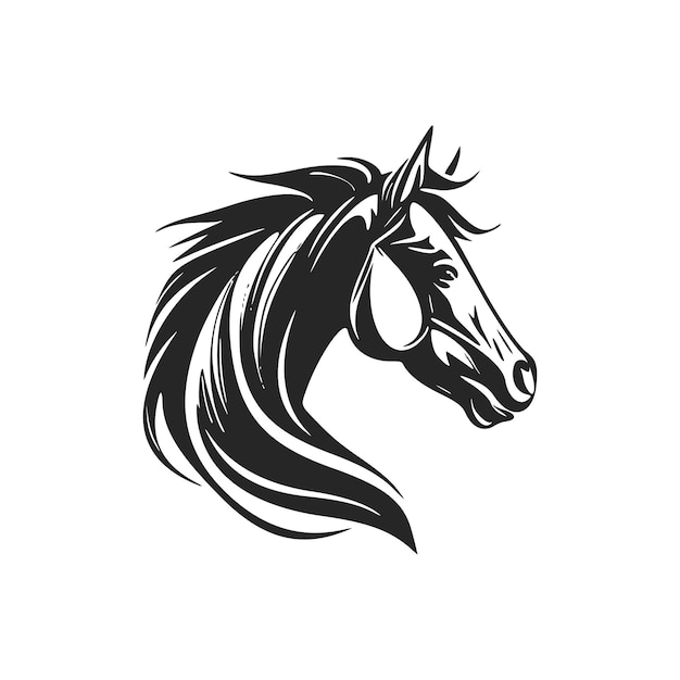 Universal Black and white horse logo Perfect for a fashion brand or high end product