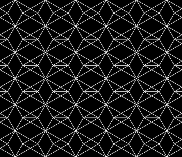 Универсальный высококачественный бесшовный геометрический узор с редактируемой толщиной штриха, обтравочной маской. абстрактный черно-белый векторный фон в классическом стиле