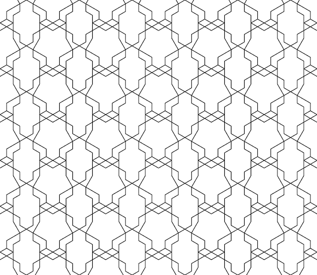 Motivo geometrico universale di alta qualità senza cuciture con peso del tratto modificabile, maschera di ritaglio. fondo astratto di vettore in bianco e nero in stile classico