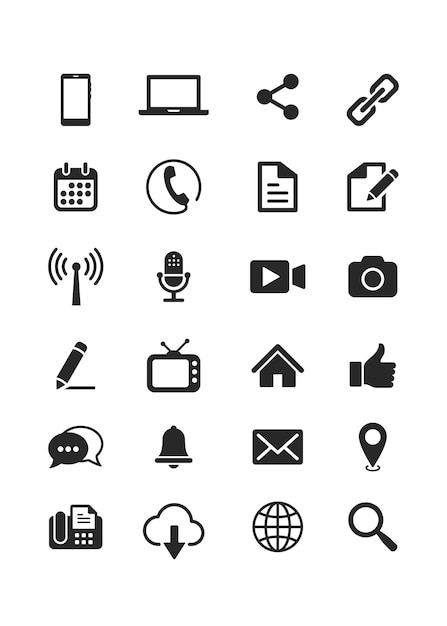 ユニバーサル インターネット アイコン コレクション ベクトル イラスト ストック イラスト