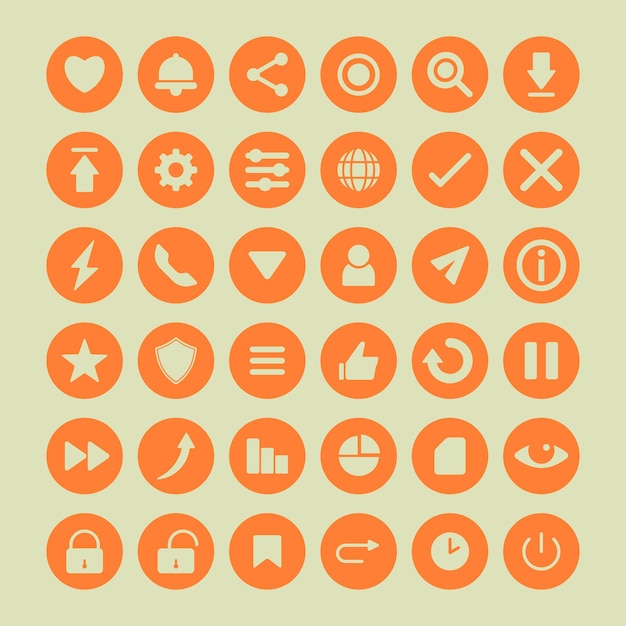 Universal simple flat icon set